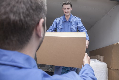 Student removals team handling boxes in Kingston Upon Thames