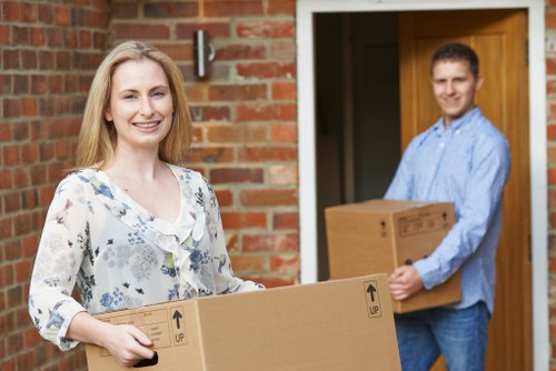 Secure removal van loading process with protective gear