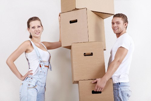 Student move preparation with labelled boxes and packed essentials
