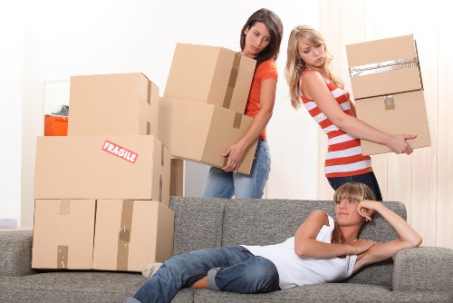Moving van and household items ready for delivery in Kingston Upon Thames
